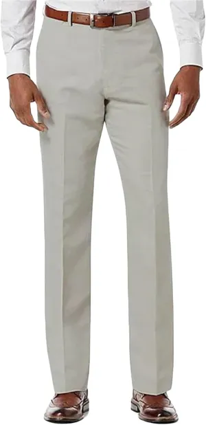 Mens Front Flat Casual Dress Pants Slim Fit Suit Pants Comfy Classic Stretch Chino Pants Business Work Trousers for Men