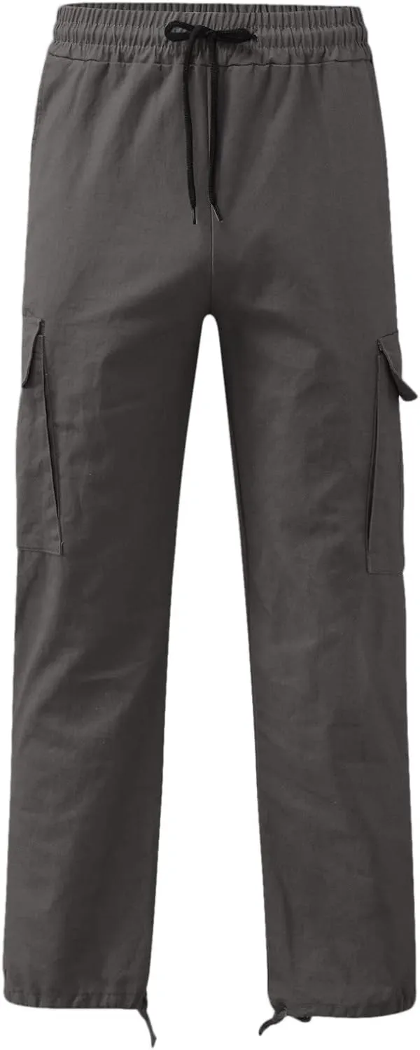Men's Linen Pants Casual Twill Chino Lace Up Pants Fashion Baggy Sweatpants Lightweight Joggers Athletic Pants