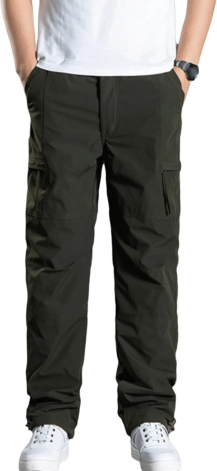 Mens Pants Cargo Joggers Sweatpants Fashion Casual Stretch Athletic Pant Slim Fit Chino Trousers with Pockets