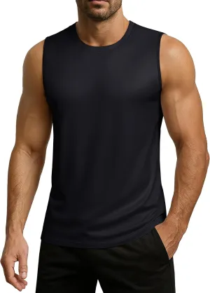 Men's Sleeveless Tank Top Quick Dry UPF 80  Sun Protection Lightweight Athletic Gym Workout Muscle Shirts