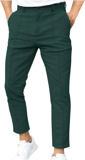 Men's Stretch Dress Pants Slim Fit Skinny Suit Pants Business Casual Fashion Golf Pants Pleated Front Dress Pants