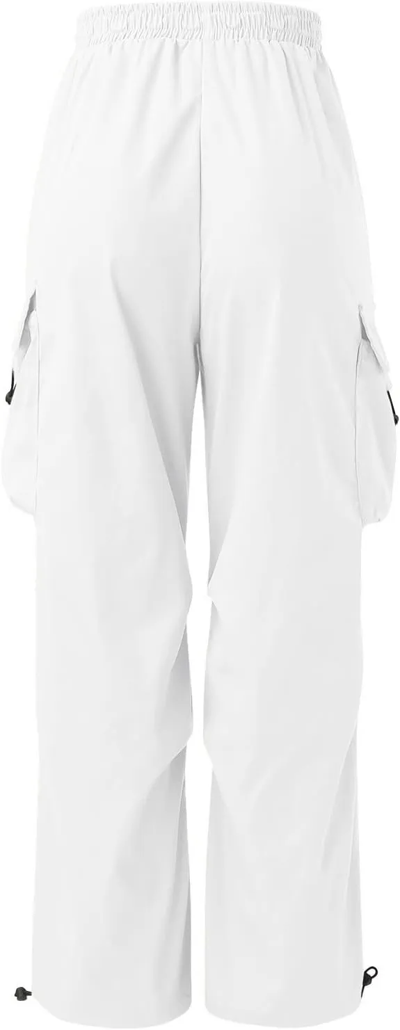 Mens Sweatpants with Pockets Wide Leg Baggy Elastic Waist Parachute Pants Lightweight Drawstring Comfy Casual Cargo Joggers