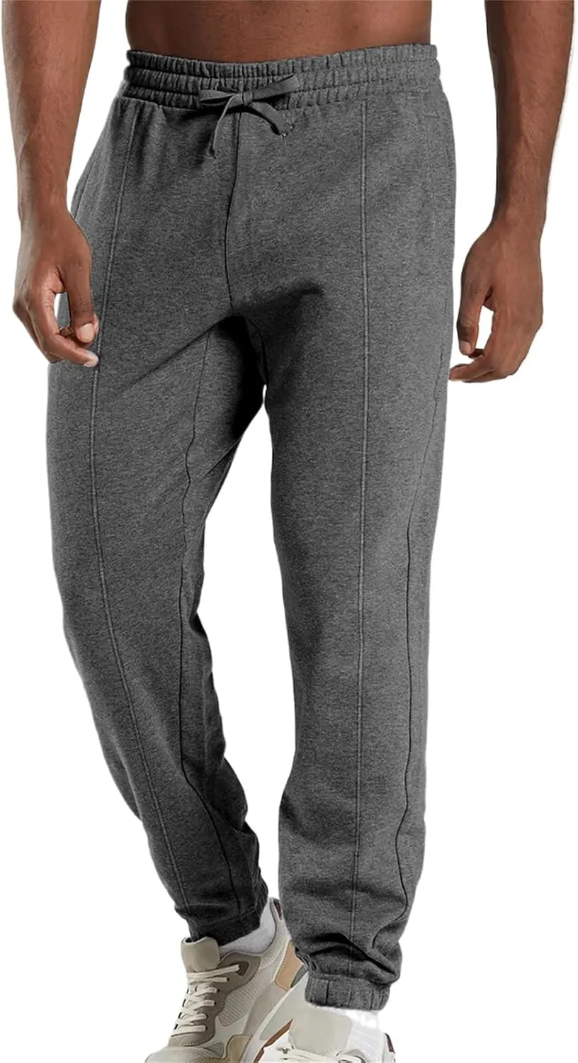 Men's Workout Tapered Pants Stripe Drawstring Sweatpants Slim Fit Solid Baggy Pants Gym Athletic Joggers Sweatpants