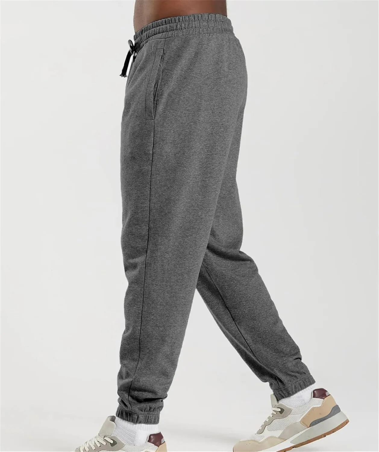 Men's Workout Tapered Pants Stripe Drawstring Sweatpants Slim Fit Solid Baggy Pants Gym Athletic Joggers Sweatpants