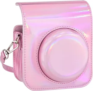 Mini 12 Instant Camera Case, PU Leather Protective Compact Case Compatible with Instax Mini 12 Instant Camera (Bright Pink)
