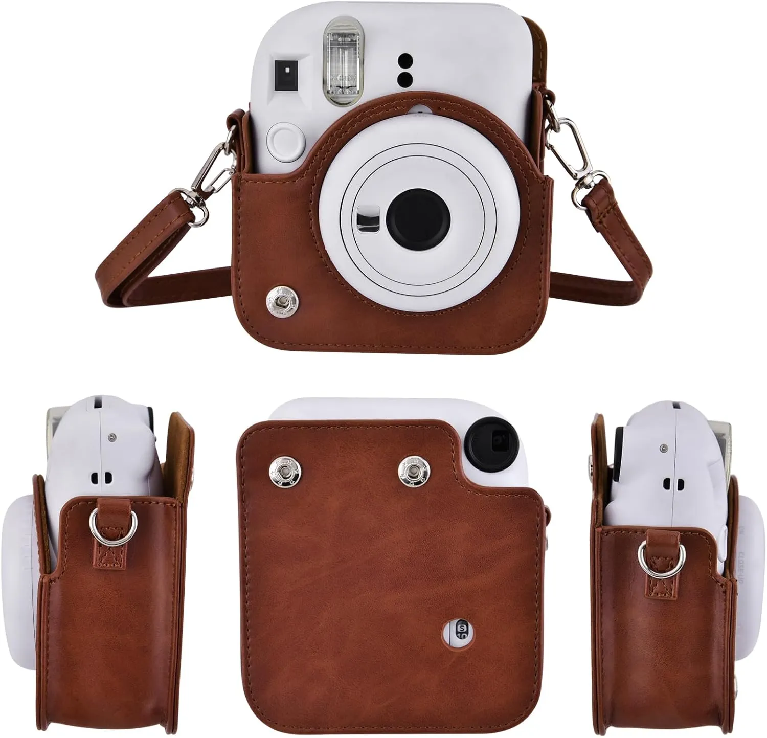 Mini 12 Instant Camera Case, PU Leather Protective Compact Case Compatible with Instax Mini 12 Instant Camera (Brown)
