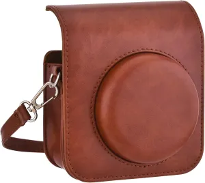 Mini 12 Instant Camera Case, PU Leather Protective Compact Case Compatible with Instax Mini 12 Instant Camera (Brown)