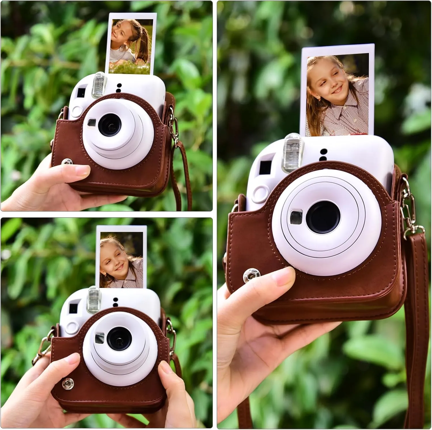 Mini 12 Instant Camera Case, PU Leather Protective Compact Case Compatible with Instax Mini 12 Instant Camera (Brown)