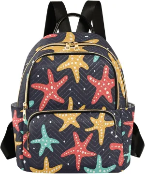 Mini Backpack for Women Cartoon Small Starfish Pattern Small Purse Daypacks Stylish Bags Lightweight Travel Backpacks for College Shopping Work Dating