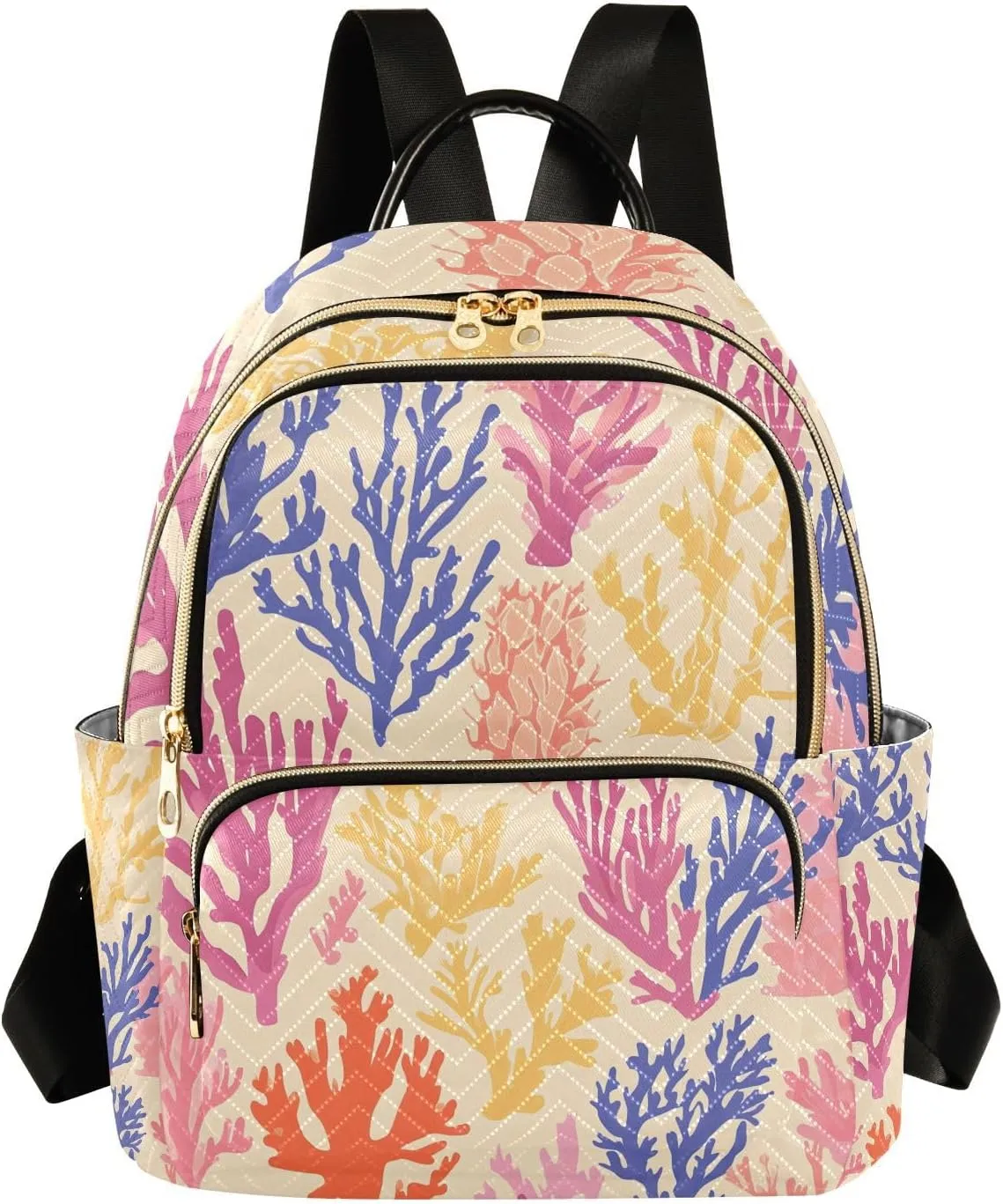 Mini Backpack for Women Coral Purple Pink Marine Small Purse Daypacks Stylish Bags Lightweight Travel Backpacks for College Shopping Work Dating