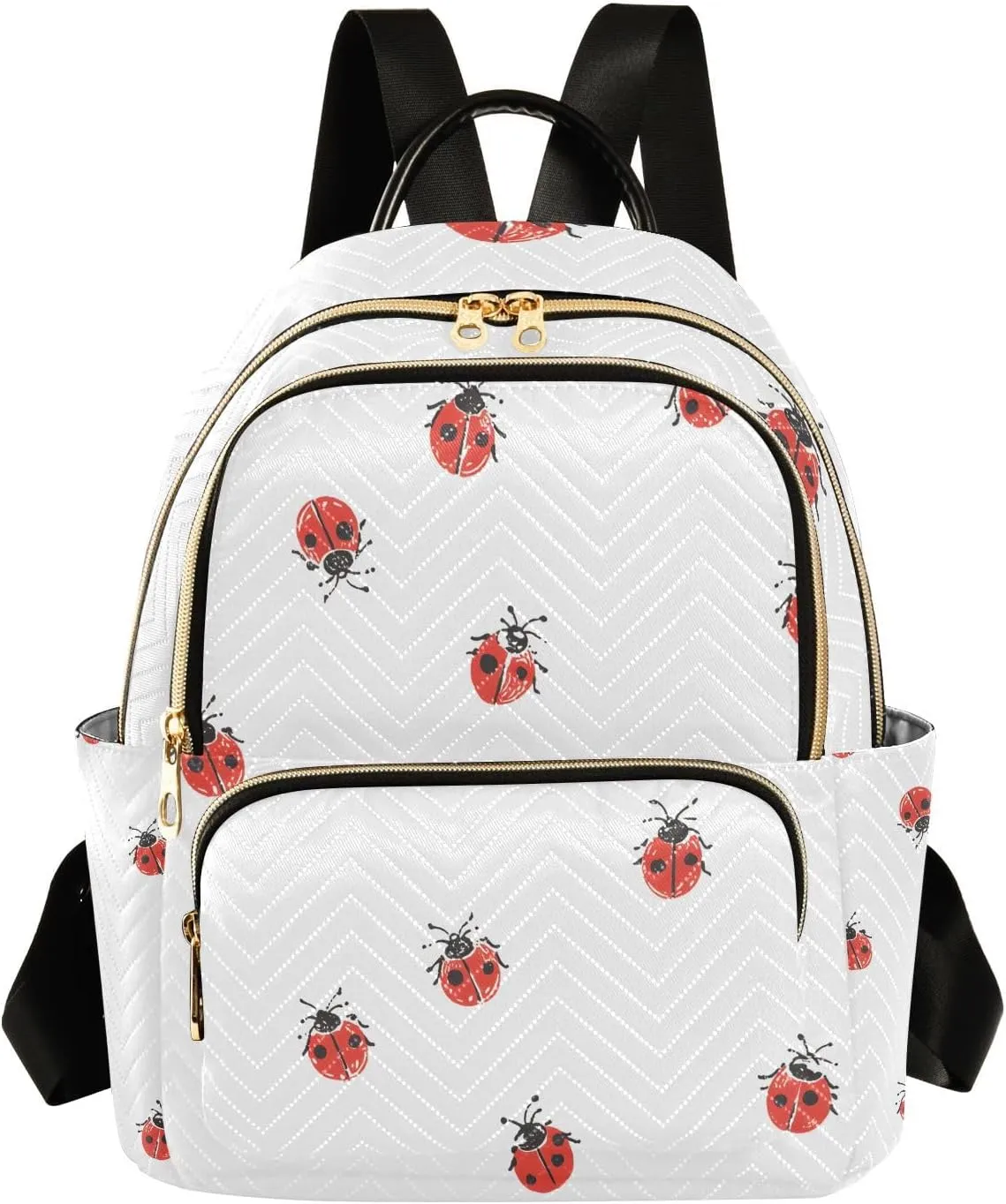 Mini Backpack for Women Cute Ladybug Red Pattern Small Purse Daypacks Stylish Bags Lightweight Travel Backpacks for College Shopping Work Dating