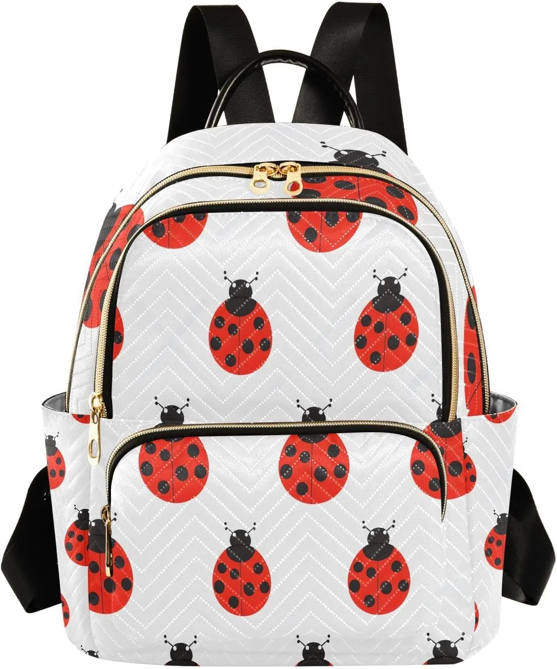 Mini Backpack for Women Ladybug Pattern Red Small Purse Daypacks Stylish Bags Lightweight Travel Backpacks for College Shopping Work Dating
