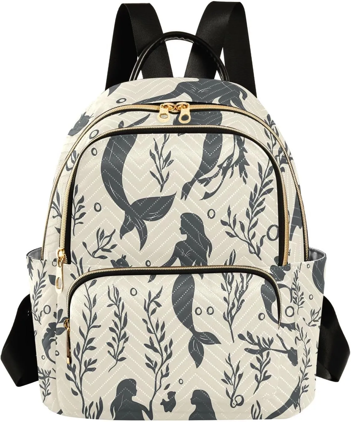 Mini Backpack for Women Mermaid Pattern Small Purse Daypacks Stylish Bags Lightweight Travel Backpacks for College Shopping Work Dating