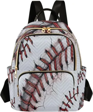 Mini Backpack for Women Vintage Baseball Pattern Small Purse Daypacks Stylish Bags Lightweight Travel Backpacks for College Shopping Work Dating