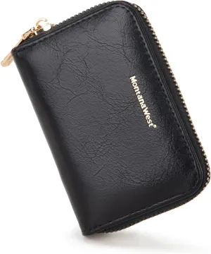 Montana West Small Credit Card Holder for Women Rfid Blocking Compact Card Organizer Multiple Card Slots With Zipper