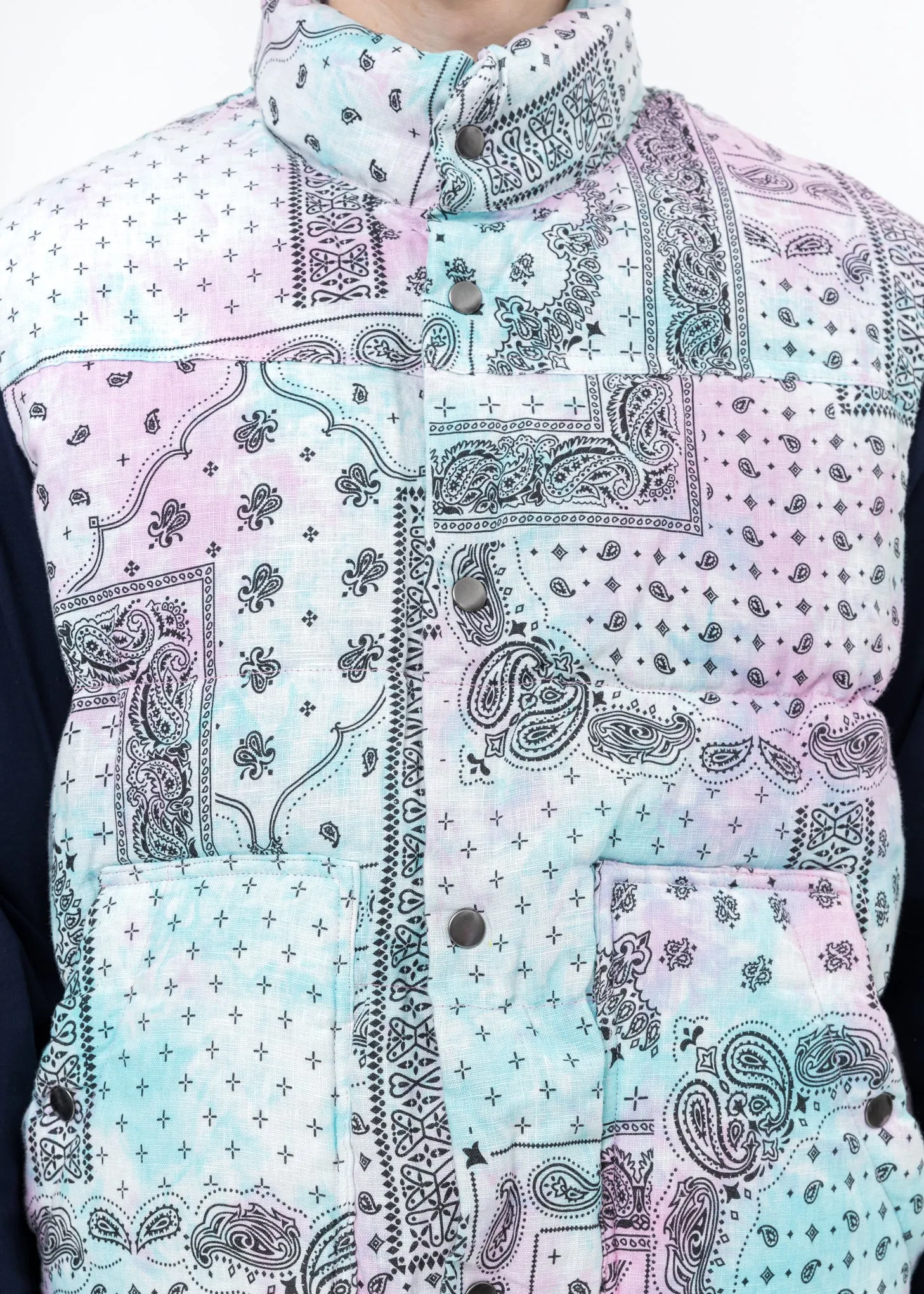 Multi Paisley Patchwork Down Vest