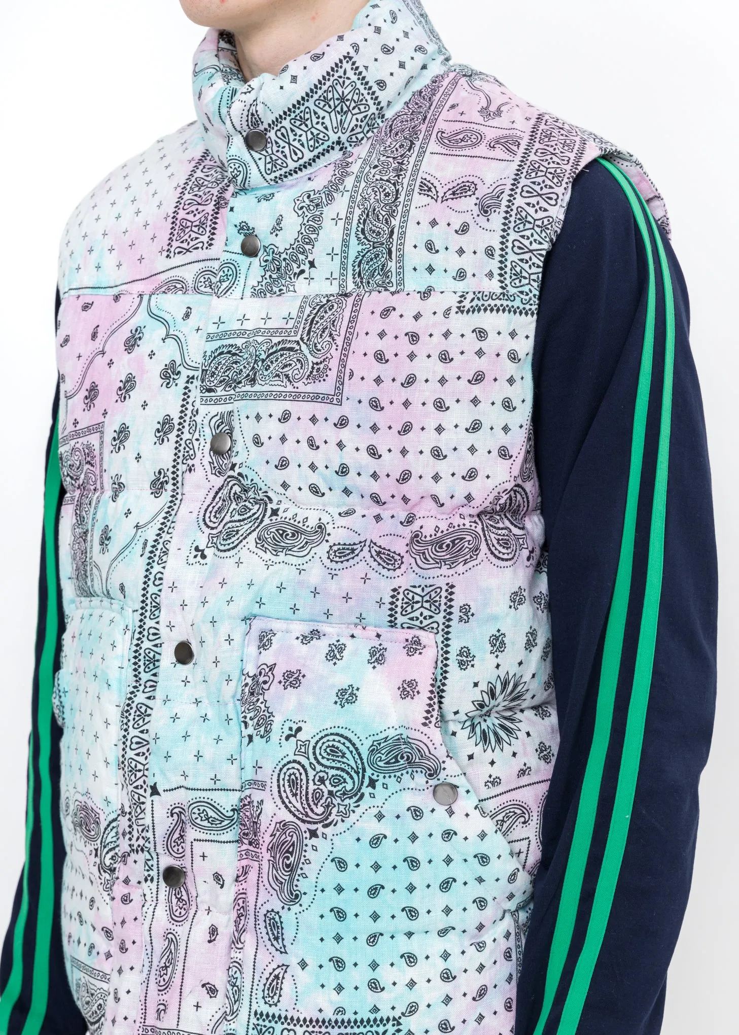 Multi Paisley Patchwork Down Vest