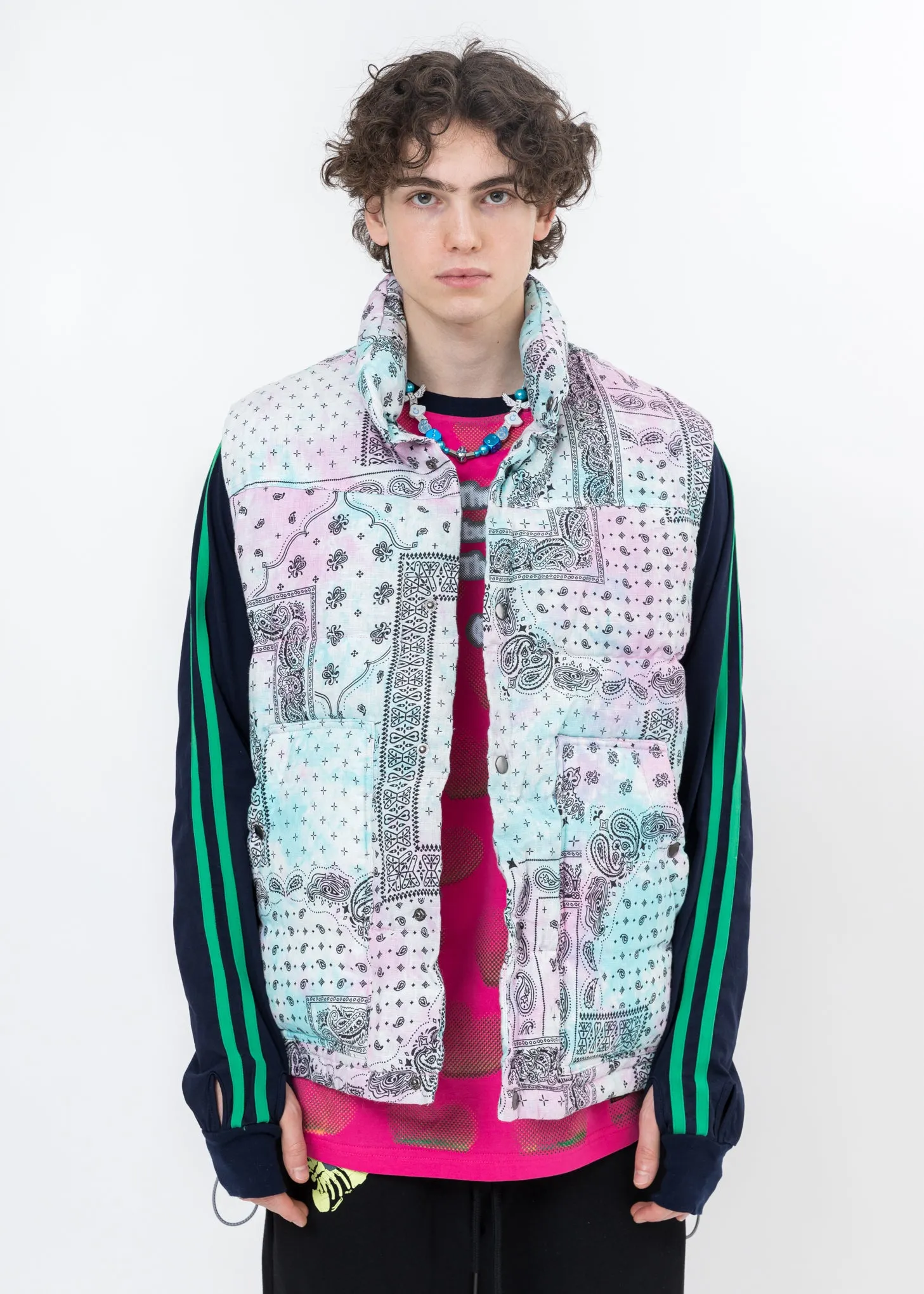 Multi Paisley Patchwork Down Vest