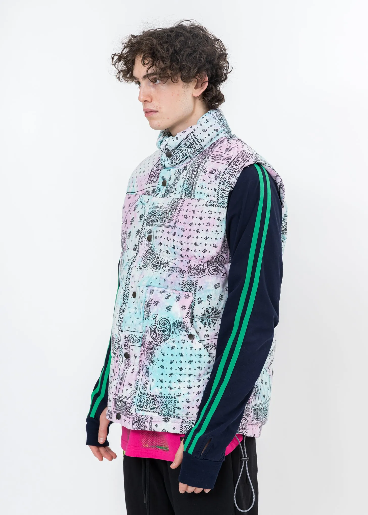 Multi Paisley Patchwork Down Vest