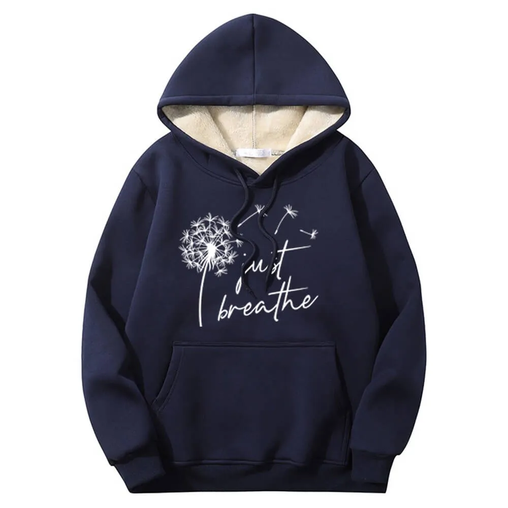 Multicolor Just Breathe Dandelion Fleece Sherpa Hoodie