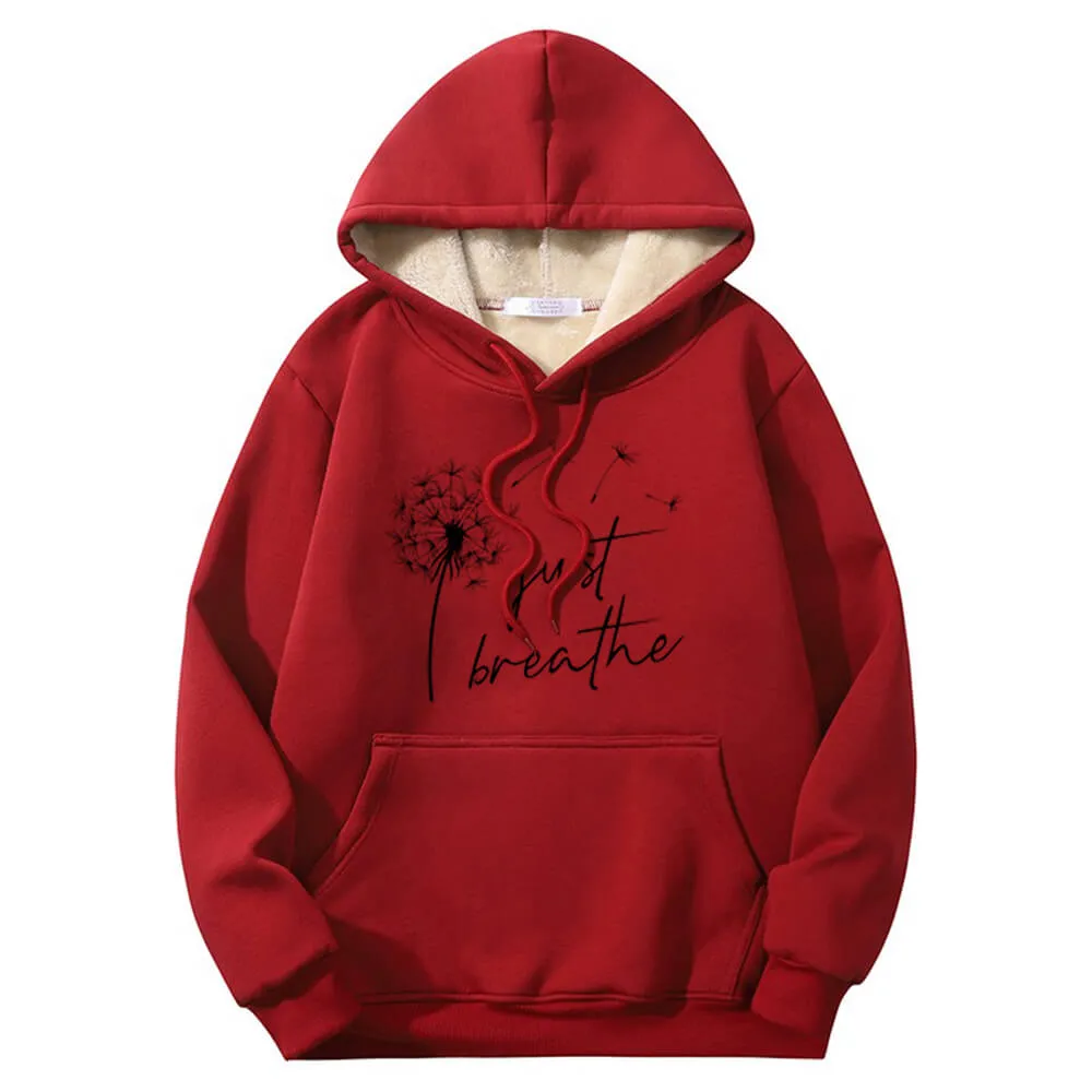 Multicolor Just Breathe Dandelion Fleece Sherpa Hoodie