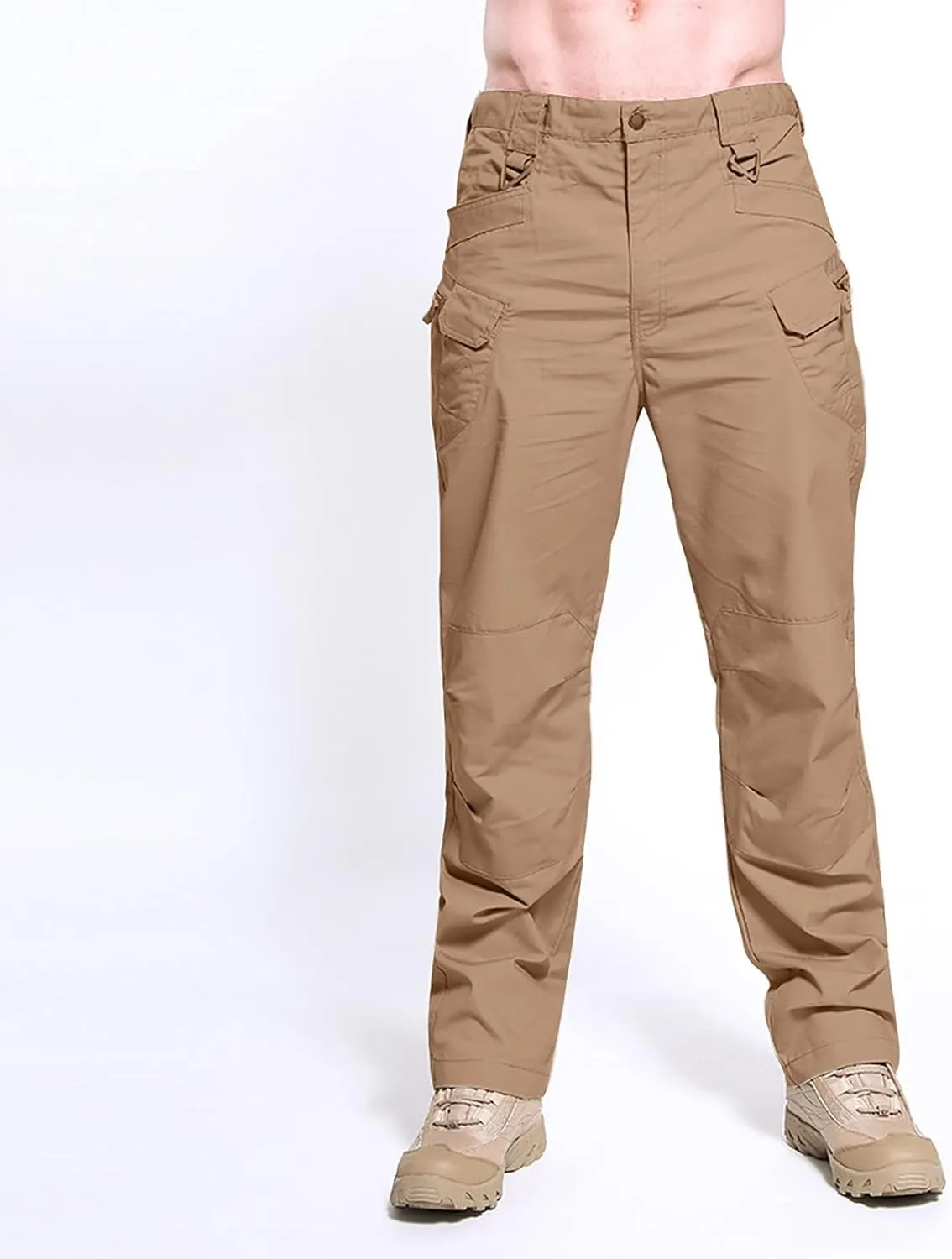 Muscularfit Cargo Pants Men Camouflage Buckle Zipper Straight Tooling Trousers Multi Pockets Causal Cotton Outdoor Sweatpant