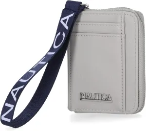Nautica Everglades Small Wallet for Women, Compact Thin Wristlet, Credit Card Wallet with ID Window, Zippered Coin Purse, Dove
