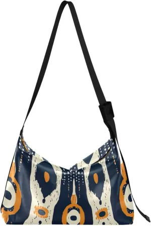 Navy & Orange Izbet Shoulder Bag for Women Waterproof PU Leather Hobo Bags Crossbody Purse with Zipper Closure