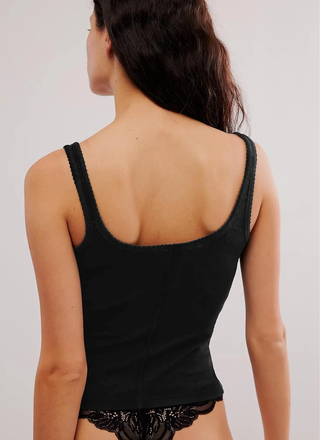 Neweek Women's Sleeveless Vest Button Front Tank Tops Ribbed Knit Square Neck Picot Trim Slim Fitted Y2K Shirts 2025