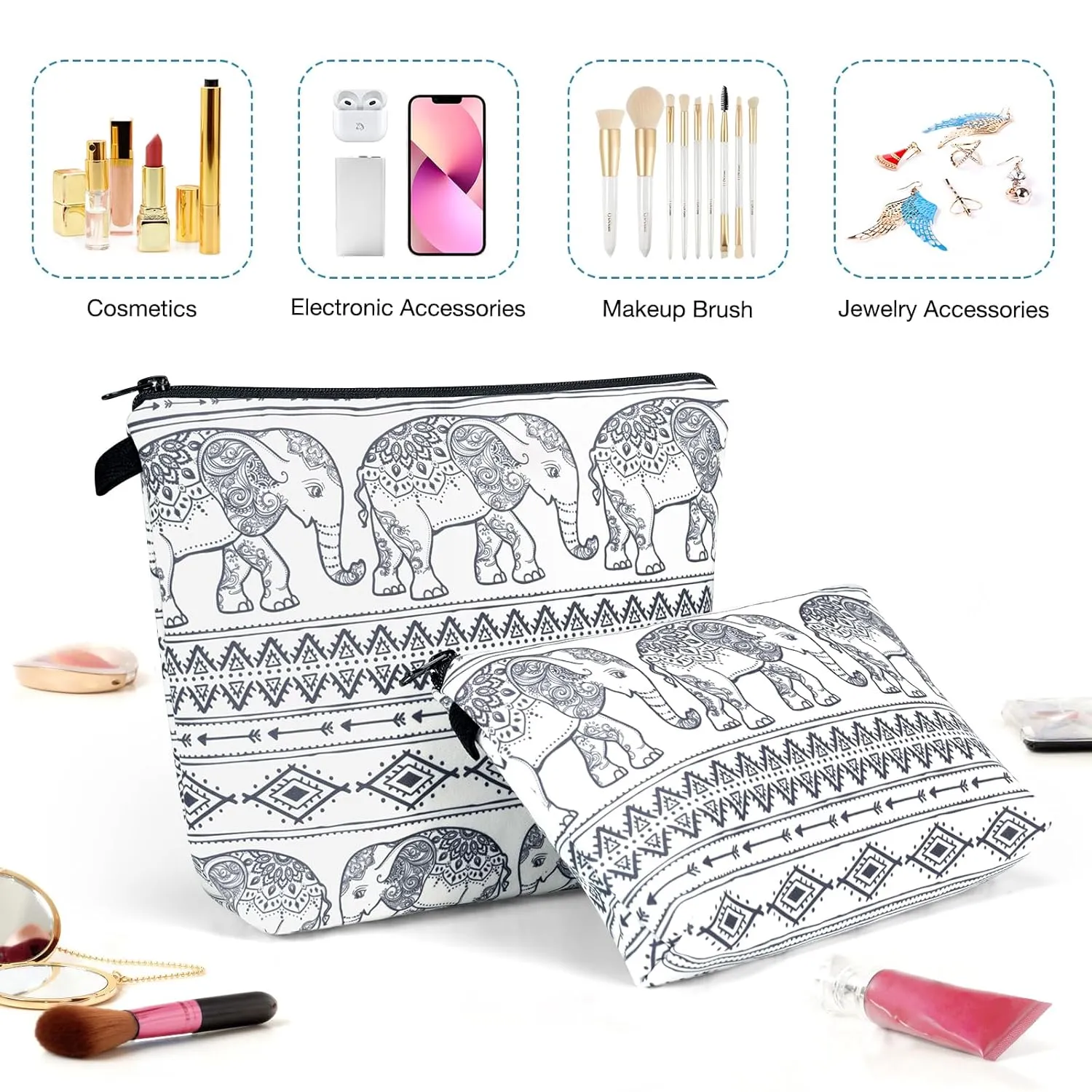 Noozion Large Makeup Bag Cosmetic Bag for Women Travel Bags Makeup Pouch for toiletries Water Resistant Girls Gift