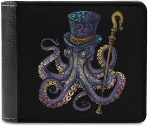 Octopus Doctor Funny Wallet Soft Slim Front Pocket Bifold Purse With ID Credit Card Holder For Men Women 4.5 X 3.5 Inches