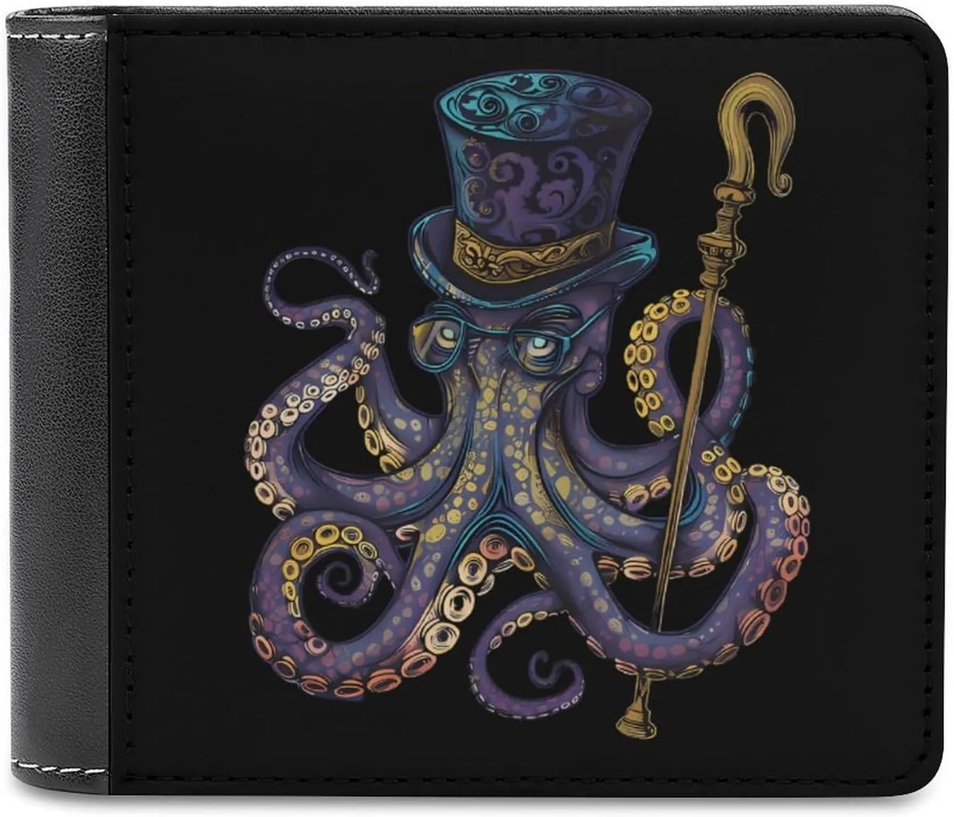 Octopus Doctor Funny Wallet Soft Slim Front Pocket Bifold Purse With ID Credit Card Holder For Men Women 4.5 X 3.5 Inches