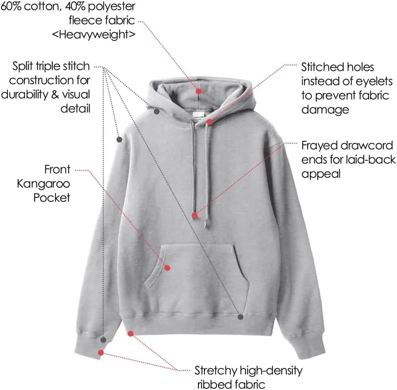 Ohoo Mens Hoodie Pullover Heavyweight Thick Fleece Lined Warm Hoodies Relaxed Fit Workout Hooded Sweatshirt