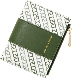 OIDERY Small Card Holder Wallet for Women, Bifold Compact Wallet with ID Window-Womens Wallet with Zipper Purse
