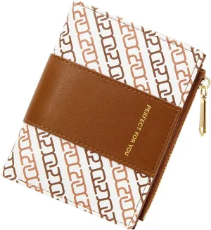 OIDERY Small Card Holder Wallet for Women, Bifold Compact Wallet with ID Window-Womens Wallet with Zipper Purse