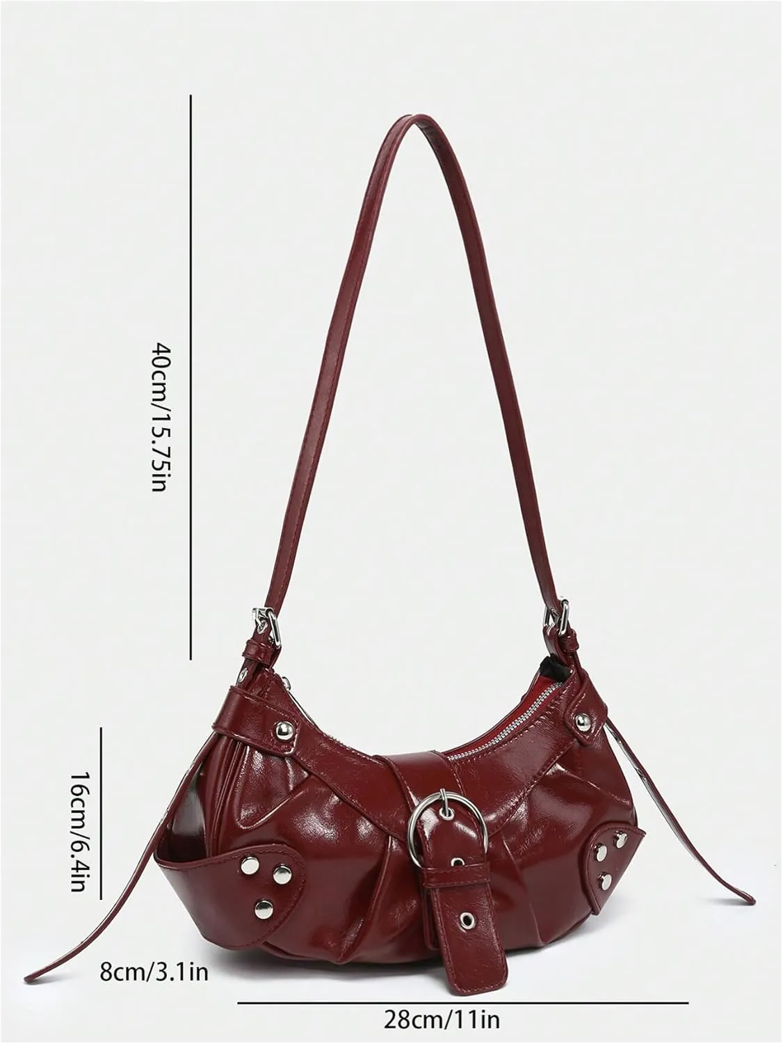 Pleated Hobo Shoulder Bag for Women Metallic Genuine Leather Clutch Purse Mini Handbag for Party or Evening Occasions