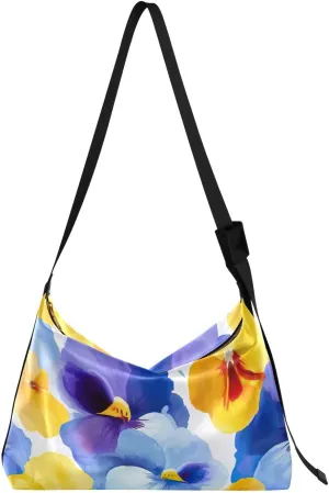 Poppies Flowers Leather Hobo Bag for Women Men Casual Hobo Purse with Adjustable Strap Large Capacity Crossbody Handbag