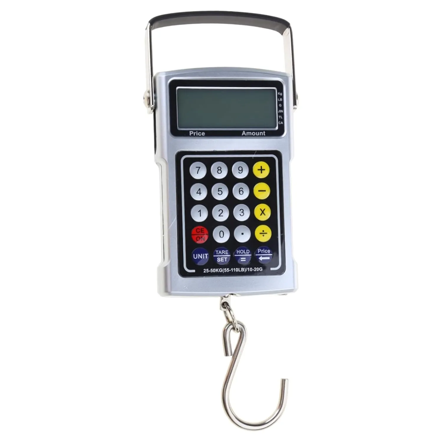 Portable Luggage Scale with Hook Weight Scale Clock Measruing Tape Thermometer Calculator 50kg/20g Compact Suitcase Weight Scale