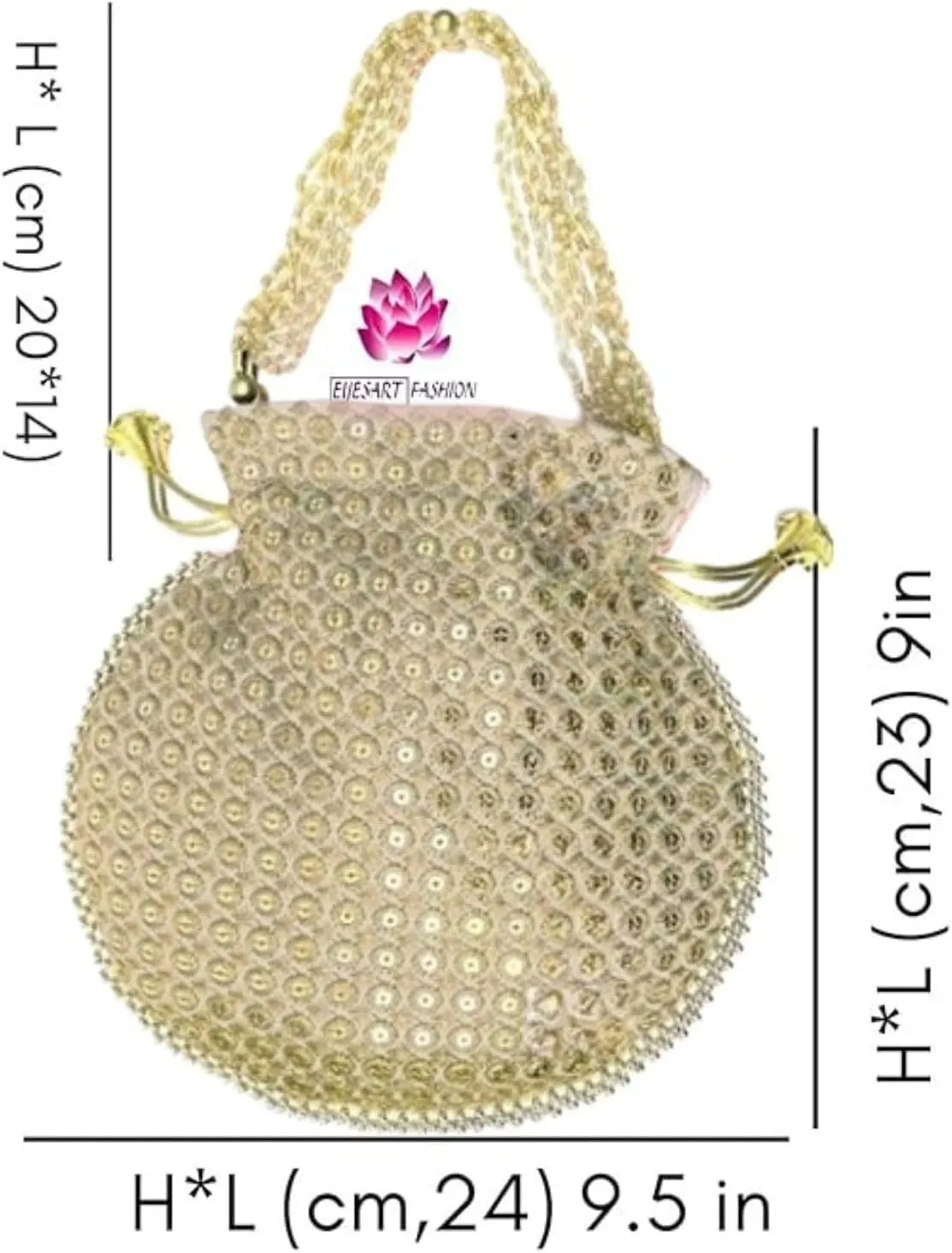 Potli Bag For Women Ethnic Designer Embroidery Work Batwa Pearls Handle With Intricate Bridal Drawstring Stylish Bridal Women