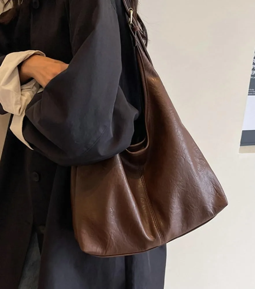 PU leather Hobo Bags for Women Stylish Slouchy Tote Handbag Large capacity 2pcs Vegan Tote Purse with Wallet