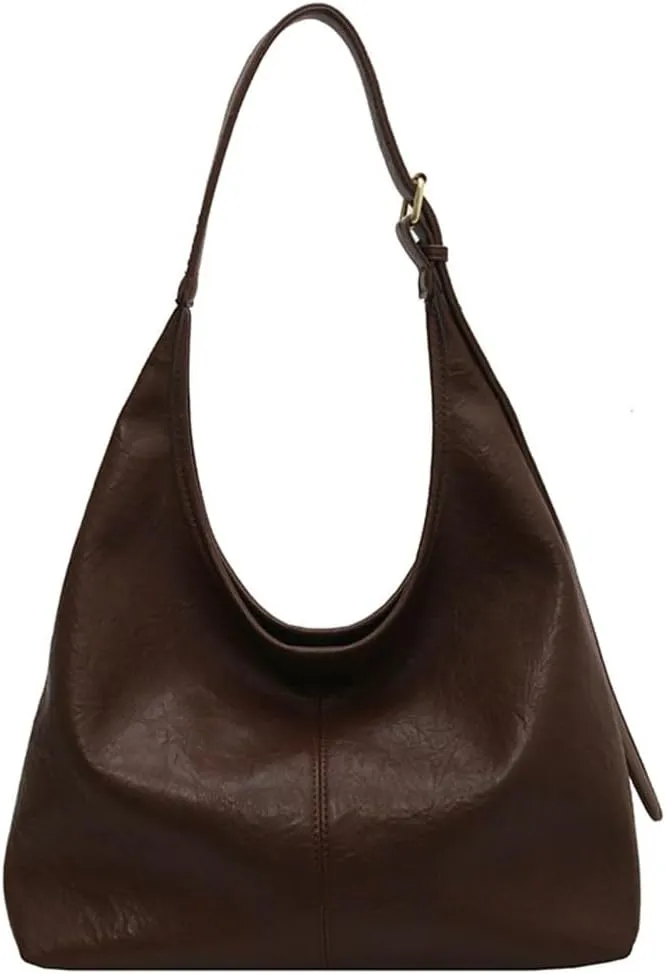 PU leather Hobo Bags for Women Stylish Slouchy Tote Handbag Large capacity 2pcs Vegan Tote Purse with Wallet