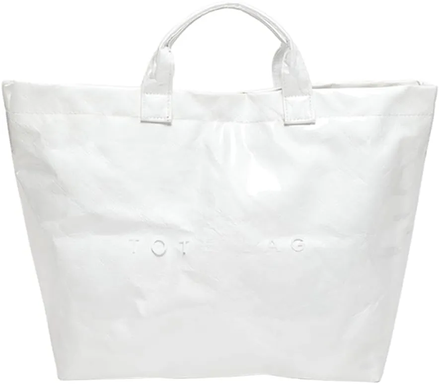 PVC Large Tote Bag for Women Letters Print Top Handle Fashion Designer Hobo Handbag Bucket bags Ladies Work Travel