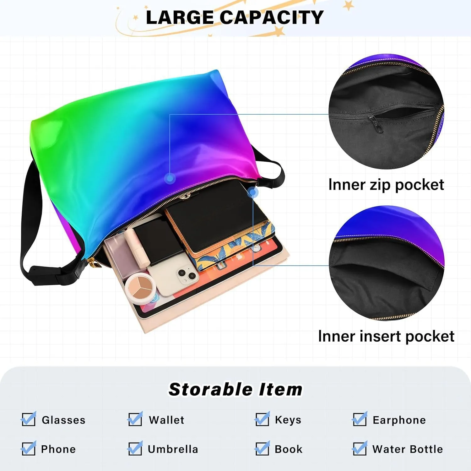 Red Green Crossbody Bag for Women Men with Adjustable Strap PU Leather Shoulder Hobo Purse Bag 20881