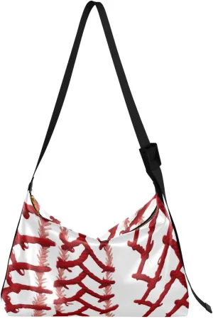 Red White Crossbody Bag for Women Men with Adjustable Strap PU Leather Shoulder Hobo Purse Bag 20849347