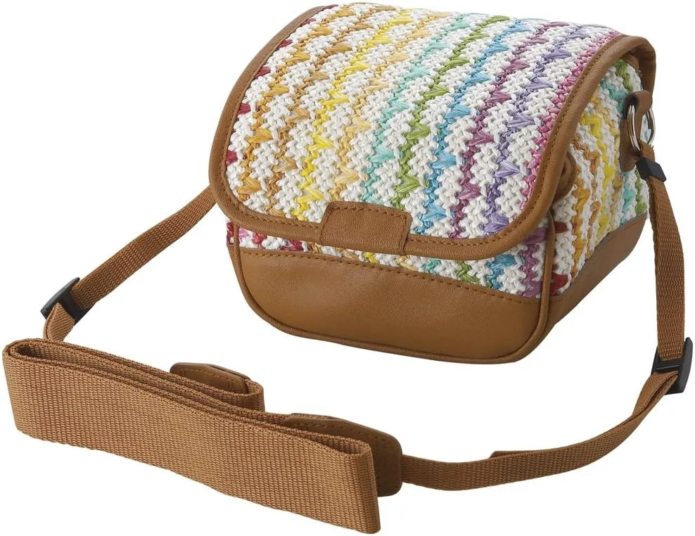 roasu Shoulder Belted Compact Mirrorless Camera Case Weave Fabric specification Brown x White DCC  or  s01brw