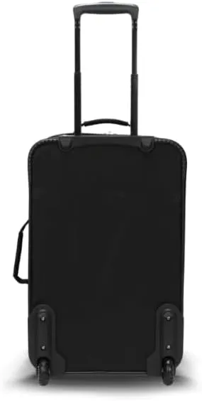 Rolling Carry-On Suitcase, 2-Wheel Upright Luggage, Black, Lightweight Carry-On Luggage with Wheels, Compact Travel Suitcase (22 in)