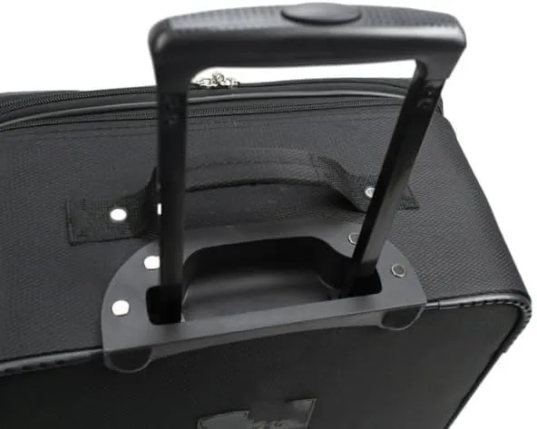 Rolling Carry-On Suitcase, 2-Wheel Upright Luggage, Black, Lightweight Carry-On Luggage with Wheels, Compact Travel Suitcase (22 in)
