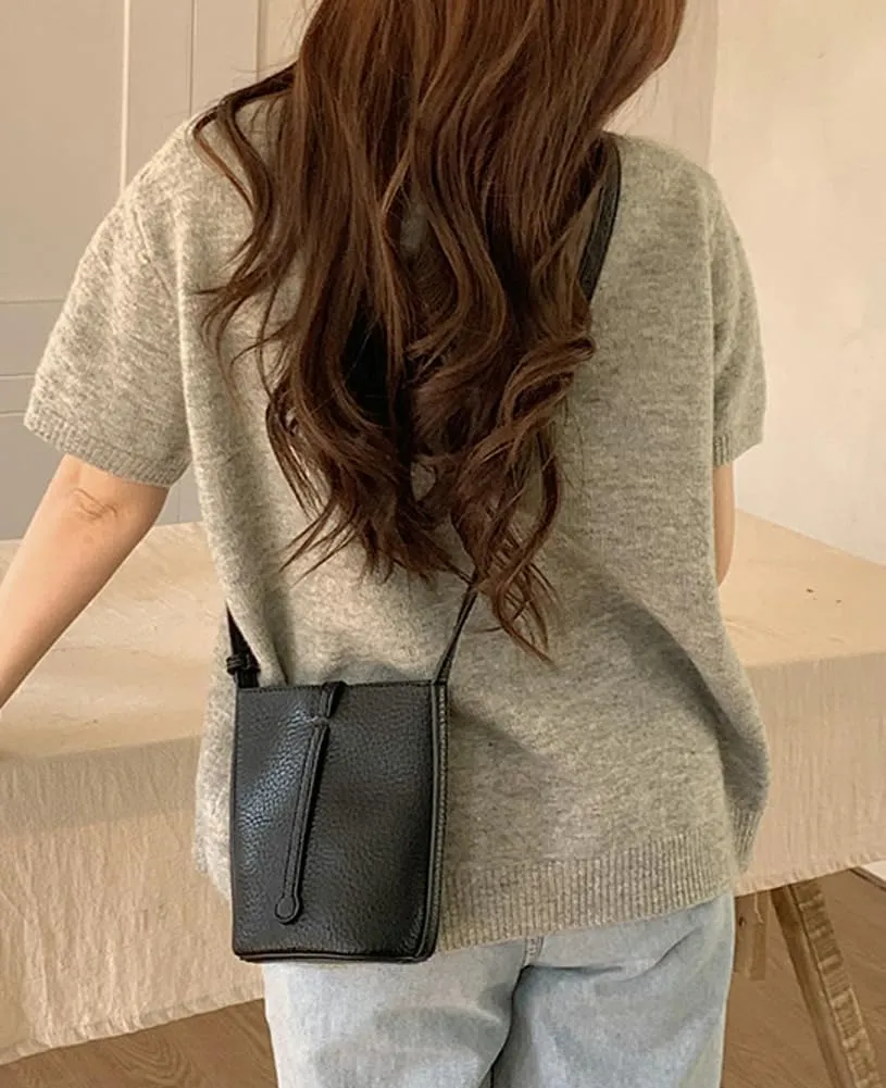 Rungion Womens Vegan Leather Phone Purse Casual Compact Crossbody Handbag Mini Shoulder Bag Adjustable Pouch for Daily Use