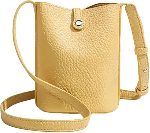 Rungion Womens Vegan Leather Phone Purse Casual Compact Crossbody Handbag Mini Shoulder Bag Adjustable Pouch for Daily Use
