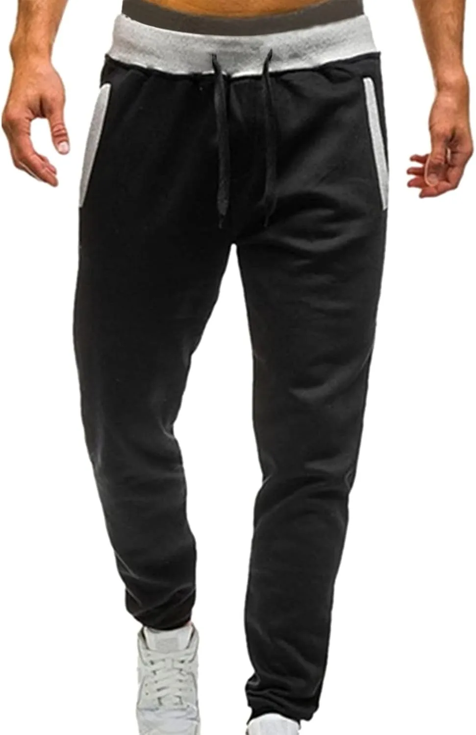 sdbrld Sweatpants For Men Men's Cotton Sport Joggers Fashion Solid Drawstring Cargo Pants Hiking Running Sweatpants Trousers
